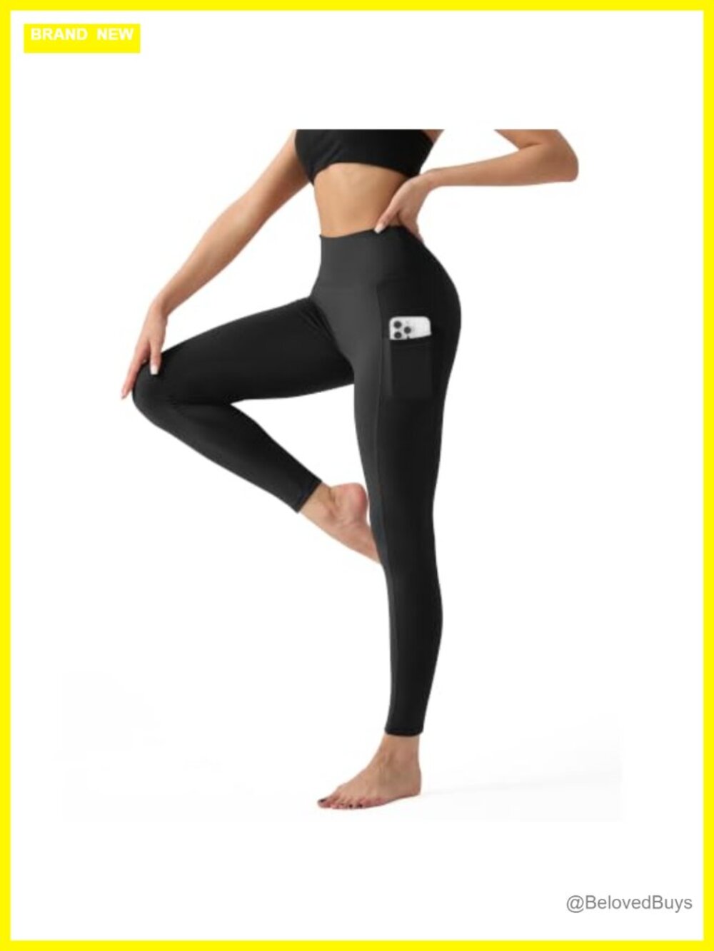 High Waisted Leggings with Pockets Tummy Control Capris Yoga Pants